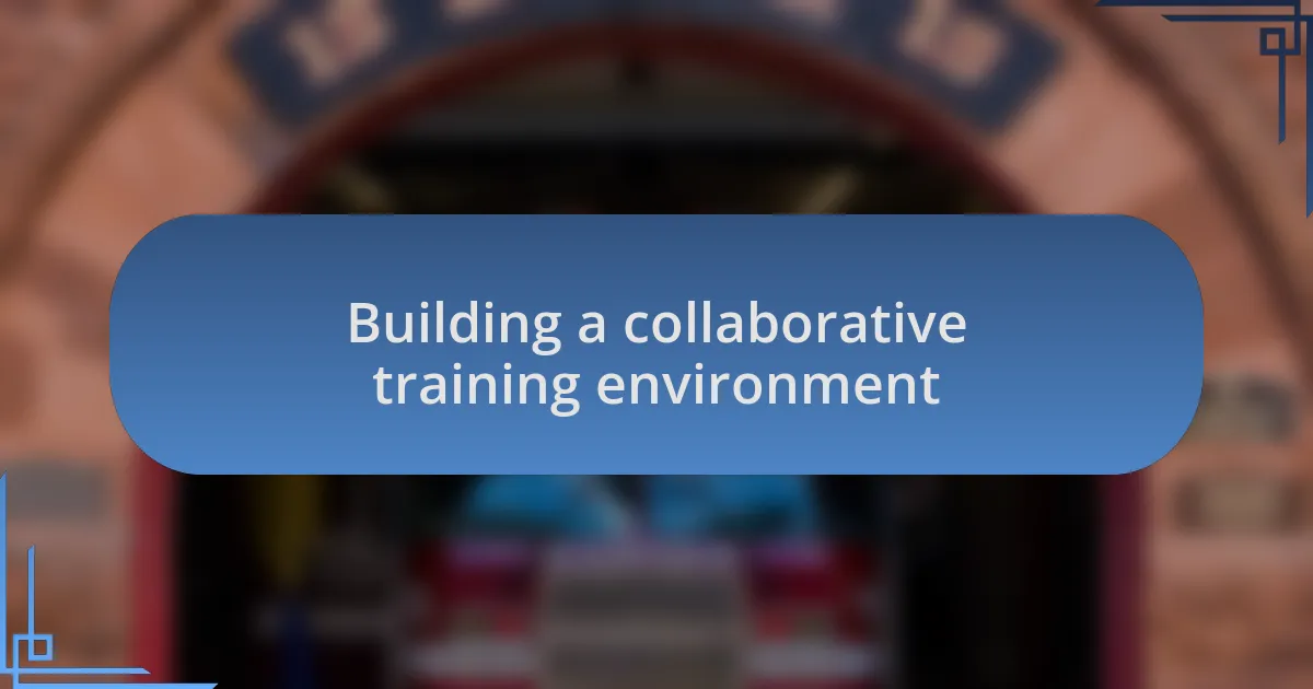 Building a collaborative training environment