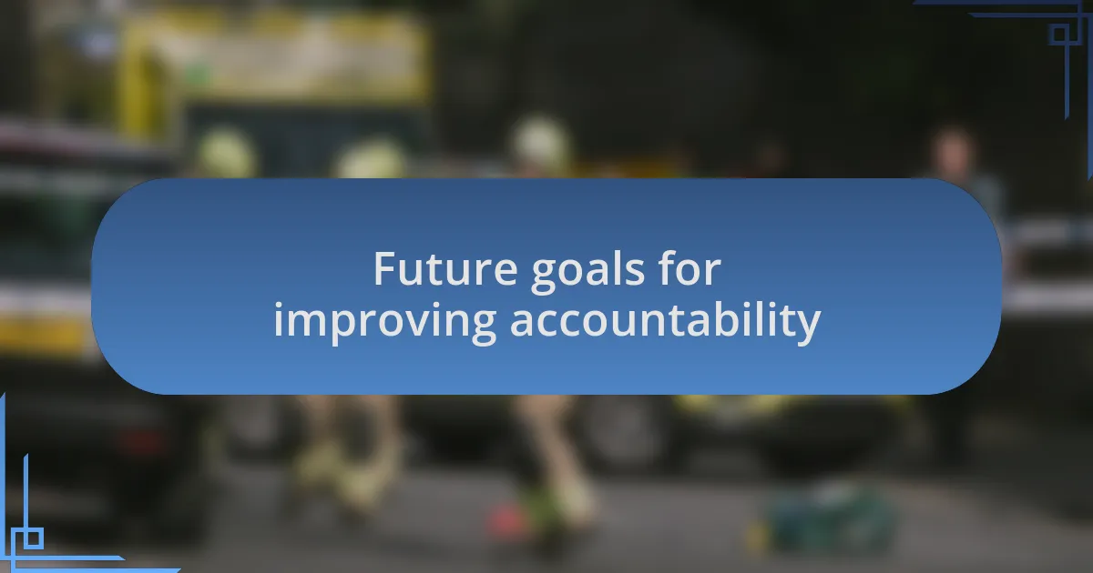 Future goals for improving accountability