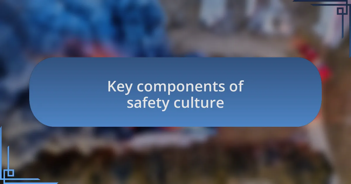 Key components of safety culture