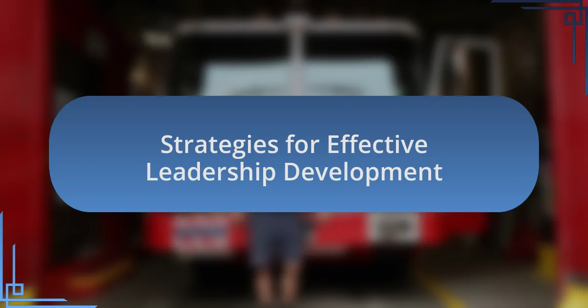Strategies for Effective Leadership Development