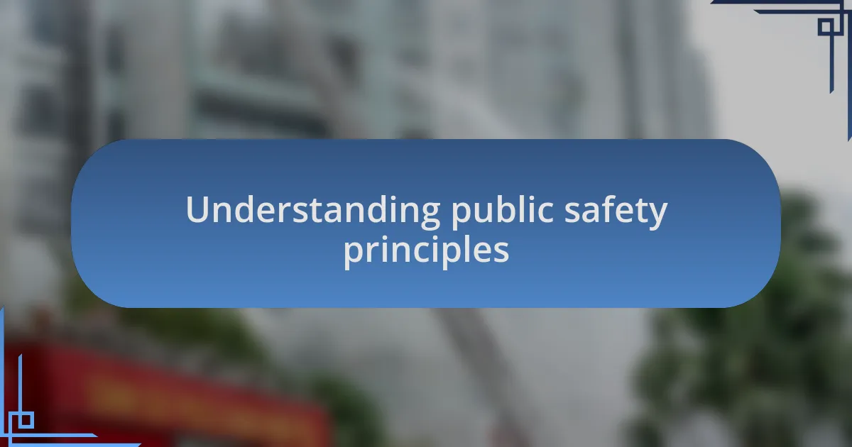 Understanding public safety principles